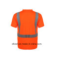 Safety Reflective Short Sleeve Polo Shirt with V Neck